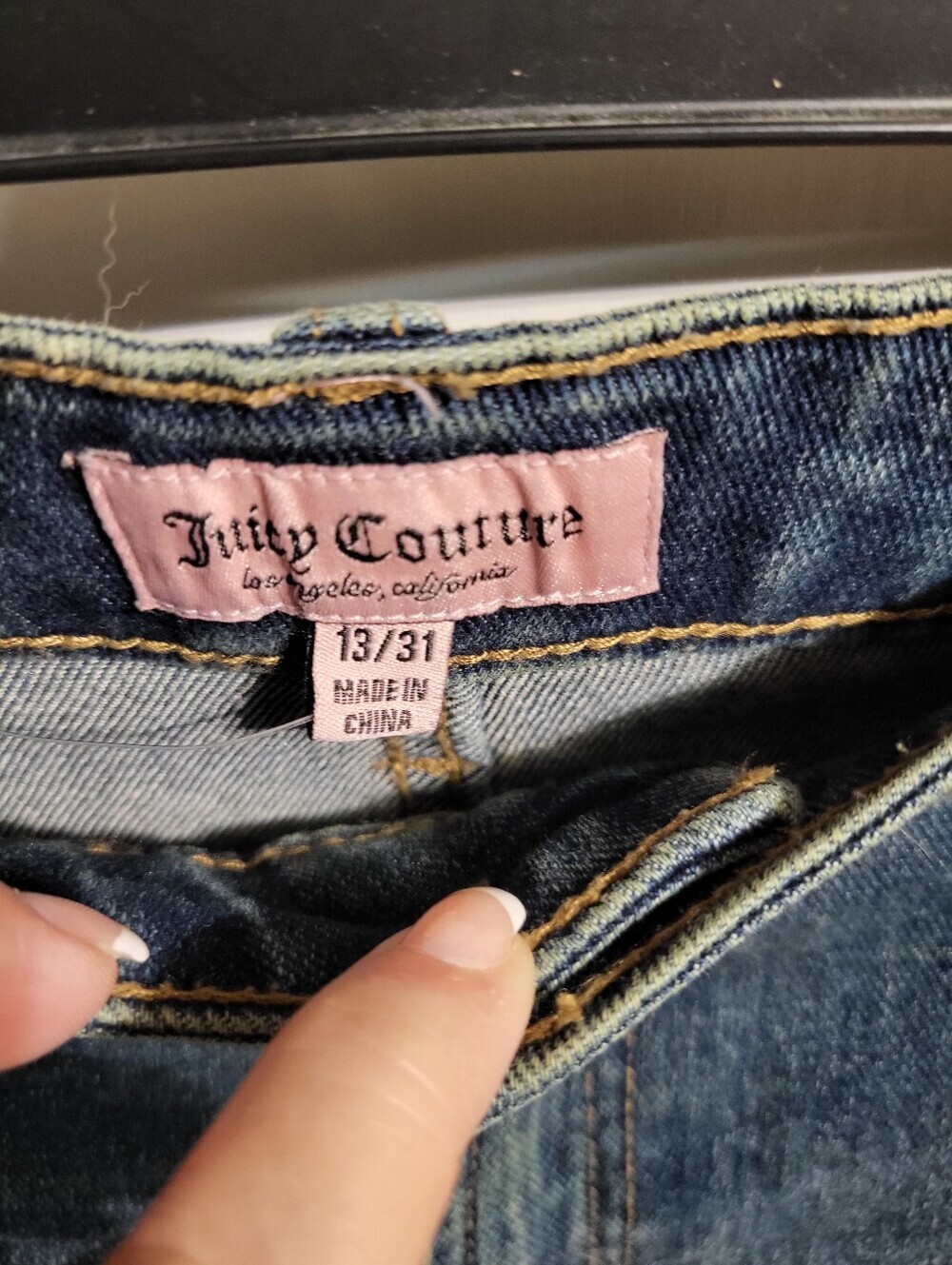 Juicy Couture Jeans Womens 13/31 Blue‎ Lunita Rhinestone Flare Vintage Y2K - Picture 4 of 11